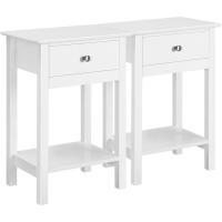 Conjunto de Mesillas de Noche Madera Mesitas de Noche con Patas Mesa Auxiliar para Cama Dormitorio Habitación 40x30x61cm - details 0
