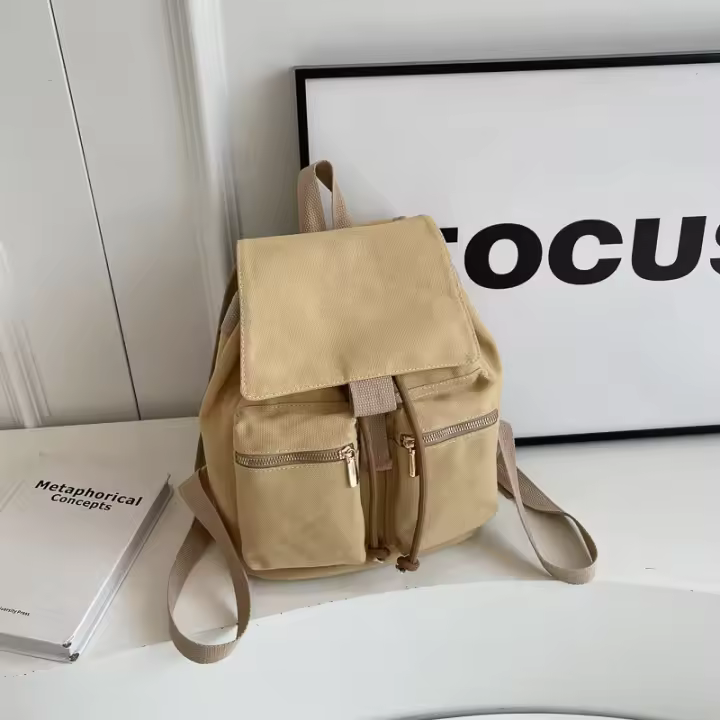 Cubo, mochila, ocio, mochila, clase, viaje, retro, lona, ​​nuevo estilo, bolso escolar - 1