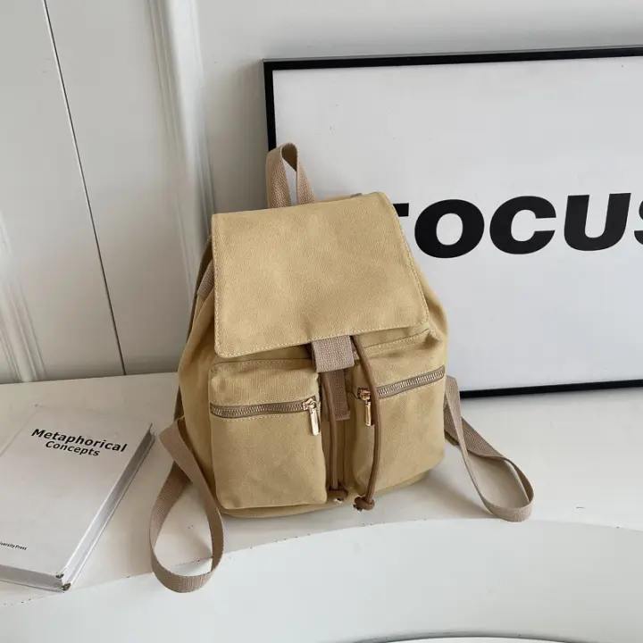 Cubo, mochila, ocio, mochila, clase, viaje, retro, lona, ​​nuevo estilo, bolso escolar - 1