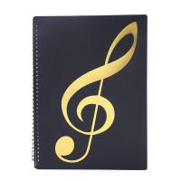 Carpeta de partituras, 60 páginas, soporte para partituras, se adapta a la letra tamaño A4, carpeta de coro grabable y desmontable (negro) - details 0