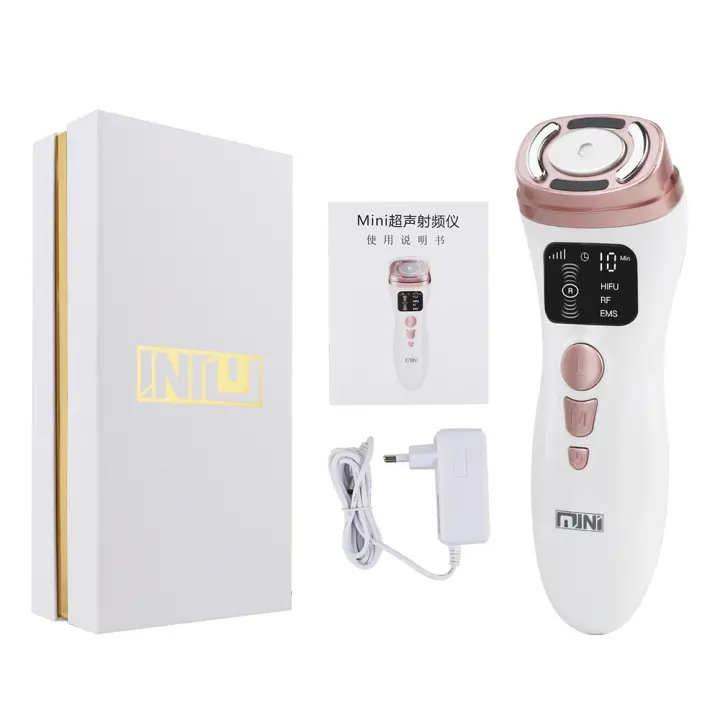 Dispositivo de belleza ultrasónico para uso doméstico, máquina de estiramiento de la piel con Gel hidratante, rejuvenecimiento de la piel Rf - 1