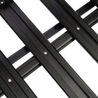 Portaequipajes universal de aluminio, portaequipajes para coches, carga hasta 68 kg, color negro, 127 x 97 cm - details 6