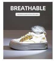 Nuevos Zapatos Blancos Transpirables, Versátiles Zapatos Casuales Delgados De Encaje De Suela Gruesa - details 4