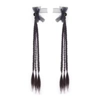 2 uds. De extensión de cabello de cola de caballo con lazo negro estilo Ballet, peluca trenzada de boxeo con cola de poni, peluca trenzada larga Natural para uso diario - details 2