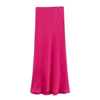 - Falda de cintura alta con textura de satén de seda francesa de estilo único para mujer8632845 - details 6
