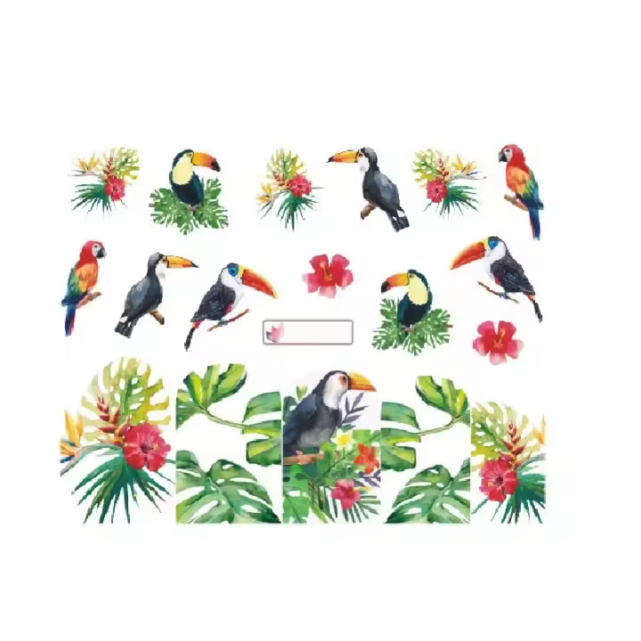 KADS-pegatinas de agua de flores para uñas, calcomanías 3D, transferencia de agua, tatuajes de uñas - 1