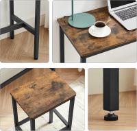 Juego de Mesa y Taburetes de Bar, Mesa de Desayuno con 2 taburetes, Marco de Acero, Industrial, Marrón Rústico y Negro Tinta - details 7