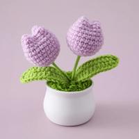 Ramo de Flores de Crochet Hecho a Mano Tulipanes Ramo Tejido Finalizado - details 7