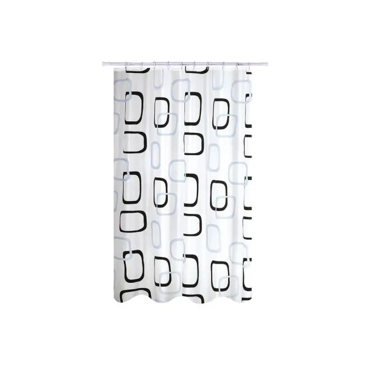 Cortina para baño antibacterias + antimohos MSV de poliéster en color blanco 180 x 200 cm - 1