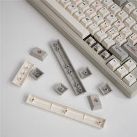 Teclas de teclado mecánico Retro, 9009 teclas, Material PBT, sublimación, perfil Cherry, gris y blanco, griego, 136 - details 9