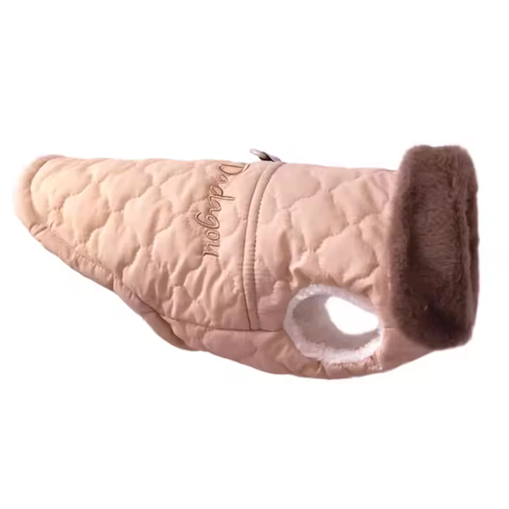 Chaqueta de Piel para Perros Impermeable Cálida para Invierno, Cuello de Piel para Cachorros Pequeños, Abrigo de Yorkie Chihuahua Pug - 1