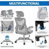 Silla de Oficina Ergonómica Silla Reposabrazo Ajustable Silla Oficina Trabajo con Reposacabeza Silla Giratoria Rosa - details 14