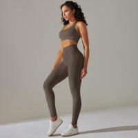 Conjunto de Yoga para Mujeres Ropa Deportiva de Alta Cintura, Top de Deportiva de Punto, Leggings, Bra Conjunto de Gimnasio - details 27