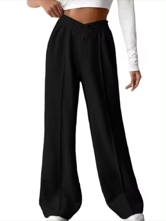 Pantalones de pierna ancha y cintura alta, adecuados para mujeres estéticas primitivas, modernas y elegantes. - 1