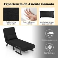 Sofá Cama Convertible Silla de Dormir Individual Tri-Fold con Respaldo Ajustable de 6 Posiciones, Cojín Desmontable y Asiento Tapizado Estructura Metálica Plegable (Azul) - details 32