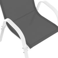 Juego de 4 sillas de jardín LYMA de metal y textileno apilables blanco y gris - details 6