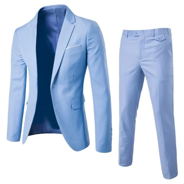 Trajes de boda elegantes para hombre, conjunto de 2 piezas, chaquetas, chaleco, pantalones, Blazers de lujo, traje Formal, moda clásica, disfraz completo 2024 - 1