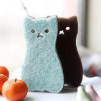 Juego De 4 Esponjas De Limpieza De Gato Lindo Para Cocina Y Baño Cepillo De Limpieza Para Ollas Y Espejos Microfibra Ecológica - details 0