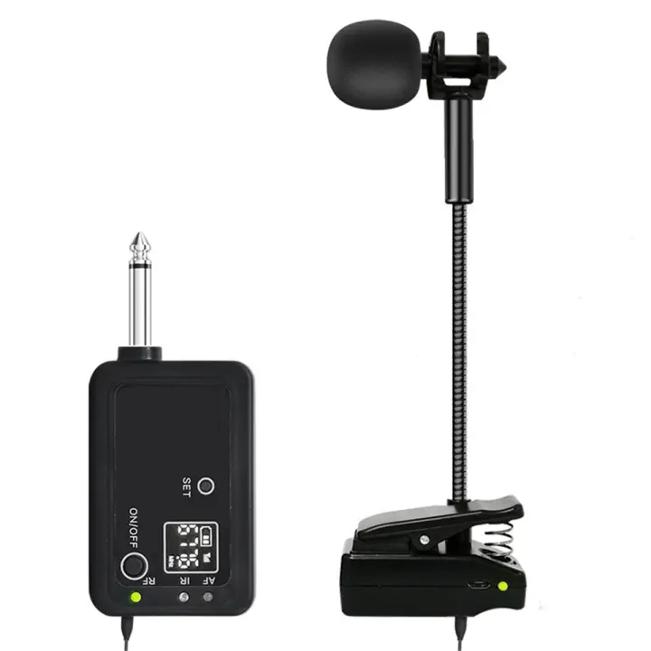 Micrófono inalámbrico profesional para saxofón, dispositivo con cuello de cisne UHF, grabación de voz, espectáculo en vivo, trompeta, Tuba - 1