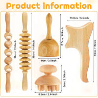 Rodillo De Masaje De Madera Para Terapia Lymphática Desagüe Masajeador Anticelulitis Fascia Para Alivio Del Dolor Muscular Corporal Tamaño Multi SML - details 9