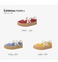 Zapatos de entrenamiento alemanes de suela gruesa que combinan con el color nuevo aumento de altura pequeño versátil con cordones de suela plana deportes y ocio zapatos Forrest Gump - details 0