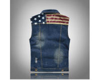 Chalecos de mezclilla para hombre Primavera-Verano Ropa de trabajo de algodón a rayas Jeans - details 3