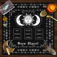 Know Thyself sun moon Spread Tarot tela de lectura Alter Altar bruja decoración del hogar - details 3