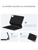 AJIUYU-Teclado mágico para iPad Pro, 13 pulgadas, M4 2024, magnético, iPad Pro 13, retroiluminación, español, Teclado inteligente, funda Folio - details 3