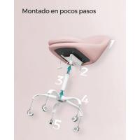 Silla de Oficina en Casa, Silla Giratoria de Algodón y Lino, Silla de Escritorio, Acolchada con Espuma, Altura Ajustable, para Estudio, Dormitorio, Azul Pálido OBG020Q01 - details 23
