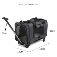 Bolsa de viaje portátil para mascotas, bolsa de malla transpirable con ruedas universales, plegable, de gran capacidad, desmonta - details 2