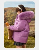 Chaqueta de Invierno para Niña Pequeña Abrigo Cálido con Capucha de Piel Sintética - details 2