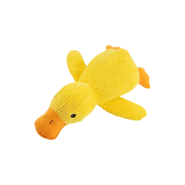 Juguete de Peluche de Pato Resistente a Mordiscos, Alivio de Sonidos, Amigable con Perros Pequeños y Medianos Amarillo, Juguete de Mascotas - 1