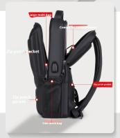 Mochila multifuncional para ordenador, bolsa de viaje de gran capacidad, impermeable, Simple, con carga USB, 2024 - details 5