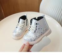 Kids Ankle Boots Fashion Versatile Girls' Patent Leather Short Boots with Love Sequins Children Princess Boots with Side Zipper - details 4
