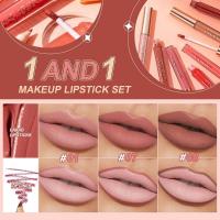 Pintalabios Delineador de Labios, Pintalabios Rojo Rosa, Barra de Labios Mate, Larga duración, Delineador de Labios, juego de Pintalabios - details 2