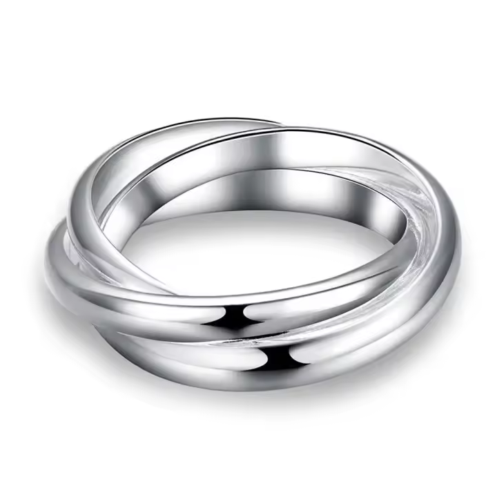 Andara Anillo de Plata Esterlina  Diseño de Tres Circuitos Ideal para Mujeres - 1