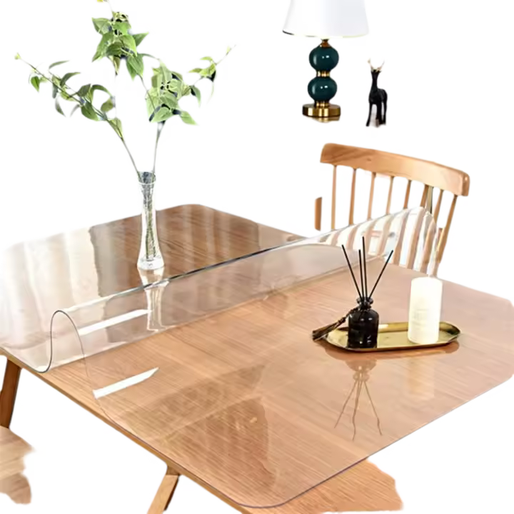 Protector transparente para mesa de comedor, cubierta de plástico para mantel - 1