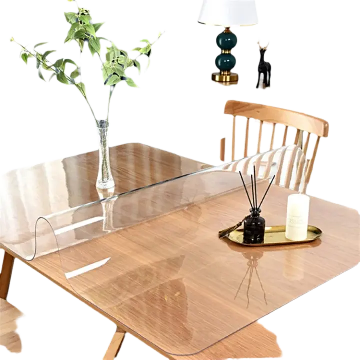 Protector transparente para mesa de comedor, cubierta de plástico para mantel - 1