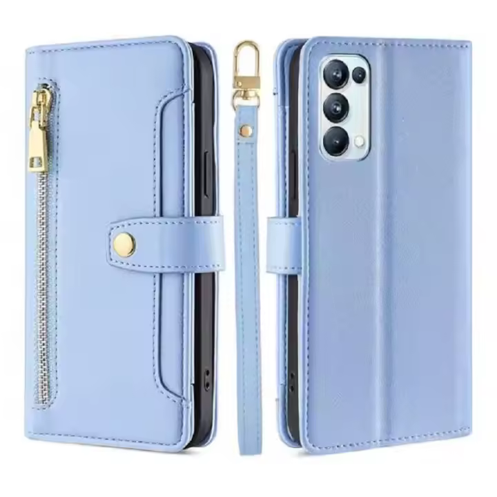 Funda magnética de cuero PU, funda con tapa, Reno 5 Pro 5G, cuerda colgante multifuncional - 1