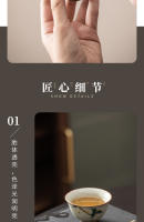 Juego de Kung Fu Ge kiln dibujado a mano, artículos de cerámica, taza de té esmaltada maestra, bolsa, regalo de empresa - details 9