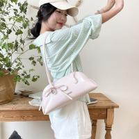 Nuevo bolso de hombro estilo coreano a cuadros, de piel sintética, con lazo dulce, estilo Boston, informal, de color sólido, bolso de mano para mujer, para regalo. - details 34