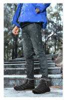 Botas de invierno informales para hombre, botines de terciopelo, impermeables, con doble cremallera, botas de nieve, zapatos de algodón antideslizantes cálidos para exteriores - details 8