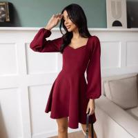 Elegante vestido de noche Midi de lujo para mujer, nuevo vestido de manga larga de Color sólido, vestidos Vintage de moda, promoción - details 15