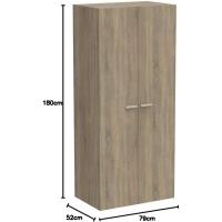 Armario de Dormitorio de Roble Cambrián 2 Puertas, Tamaño 180x79x52 cm, Diseño Moderno para Organización - details 2