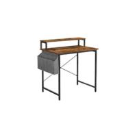 Escritorio con 2 Estantes a la Izquierda o a la Derecha, Mesa de Trabajo, para Salón Oficina, Estructura de Acero, Industrial, Negro Ébano LWD047B16 - details 14