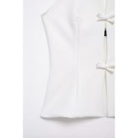 BUNO-Chaleco con lazo y espalda descubierta para mujer, Top calado sin mangas con cuello Halter, falda ajustada elegante, camisetas sin mangas femeninas Y2k, Top corto para oficina - details 15
