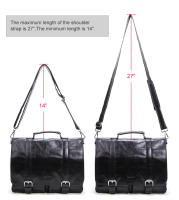 Bolso de Hombre CONTACT'S de Cuero de Verduras para Abogados Bolsa de Negocios Vintage Grande para Portátil y iPad Material de Revestimiento Poliéster Tamaño 13inch Negro - details 5