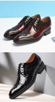 Brock en relieve oxfords zapatos de cuero para hombre - details 12