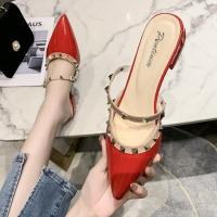 Zapatillas de tacón grueso estilo francés con media cabeza para mujer, verano 2025, nuevas, frescas, casuales, con falda de hadas. - details 2