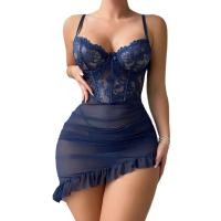 Conjunto erótico de sujetador con aros transparentes, lencería Sexy de hadas, camisón de encaje transparente para mujer, conjuntos de pijamas, camisón Sexy delicado - details 6